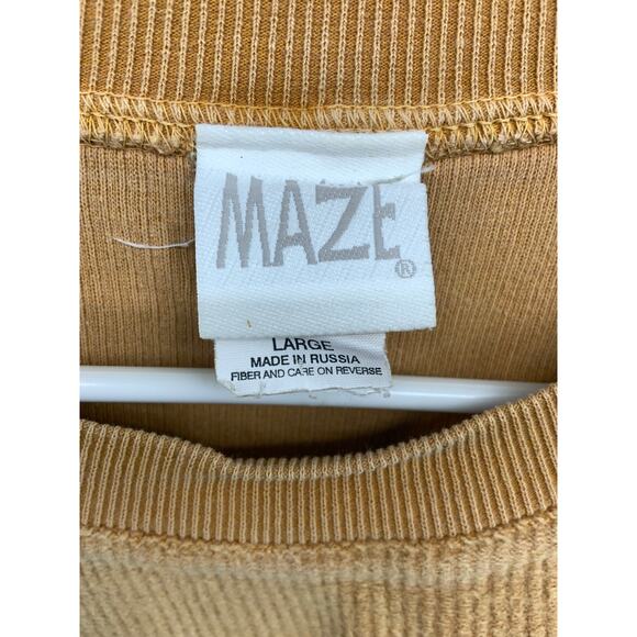 Maze GoldCrewneck Sweatshirt Big Flower  Print Size L - Picture 3 of 6